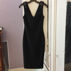 Black Ted Baker Dress with bow shoulder